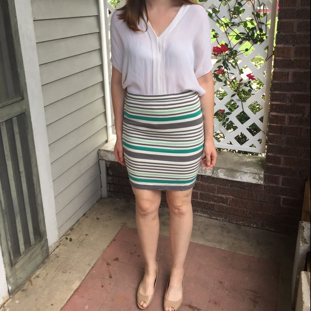 Striped Pencil Skirt